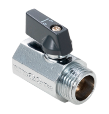 Кран шаровой "мини" для бытовых приборов 1/2 вн-нар, ручка-флажок ГОСТ (20/200) (AQualink)