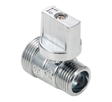 Кран шаровой "мини" для бытовых приборов 1/2 нар-нар, ручка-флажок хром ГОСТ (20/200) (AQualink)