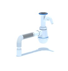 АНИ Грот Сифон с отводом для с/м и г/тр 40х40 неразборная горловина  1 1/2x40 (1/25)