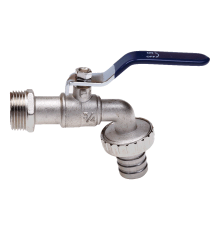 Кран шаровой водоразборный под шланг  3/4  Wh  ручка ECO (120/10)