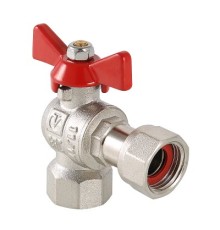 Кран шар. BASE угловой с накидной гайкой 1/2" вн.-вн. (15/60) VT.266.N.0404