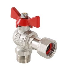 Кран шар. BASE угловой с накидной гайкой 1/2"х3/4" нар.-вн. (15/60) VT.267.N.0405
