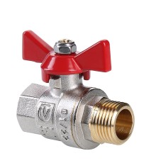 Кран шар. BASE, рукоятка бабочка 1/2" вн.-нар. (12/192) VT.218.N.04