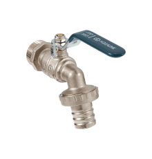 Кран шаровой водоразборный под шланг 1/2 Wh ручка (AQualink  100/10)