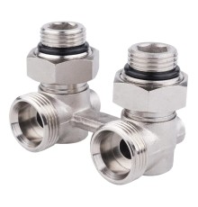Узел нижнего подключения радиатора Н-образный угловой 1/2" нар х 3/4" нар (евроконус) (AQUALINK 60/6)