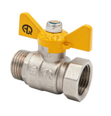 Кран шаровой для газа 3/4" в/н бабочка (AQUALINK   100/10)