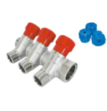 Коллектор резьбовой с вентилями FМ 3/4x3/4x1/2x2 (AQualink  30/2)