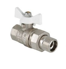 Кран шар. BASE с полусгоном 1/2" вн.-нар. белая рукоятка (10/160) VT.227.NW.04