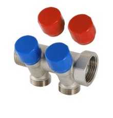 Коллектор с регул. вентилями, 3/4"х2 вых. 1/2" нар. (/30) VTc.560.N.0502