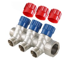 Коллектор с регул. вентилями, 1"х3 вых. 1/2" нар. (/20) VTc.560.N.0603