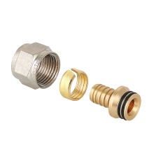 Соединитель коллекторный обжимной для полимерной PEX трубы 16 (2,0)  x 1/2 (евроконус)(/) VTc.709.N.1604