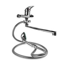 Смеситель "МИРАЖ" д/в L-нос 30см,  шар.40мм, шланг1,5 м, лейка, дивертор катриджный.  (10/1)