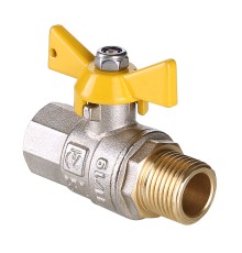 Кран шар. газ. VALGAS, рукоятка бабочка 1/2" вн.-нар. (16/144) VT.278.N.04