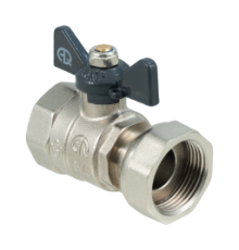 Кран шаровой с накидной гайкой 1/2 вн-вн, PN40, бабочка  (AQualink)