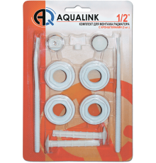 Комплект для монтажа радиатора 1/2, 11 элементов (2 кронштейна) (AQuaheat  40)