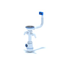 АНИ Сифон Ани Грот 3 1/2"* 40 с 2 отв. с/м с переливом мойки (1/10)